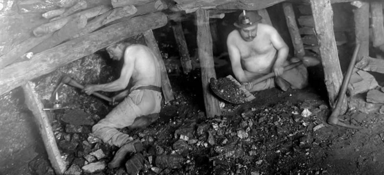 Abattage du charbon (France 1900)